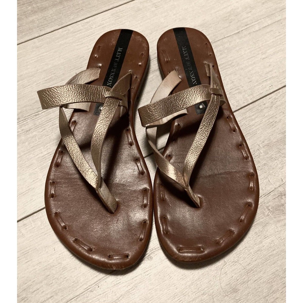 Matt Bernson Brown and Gold Sandals